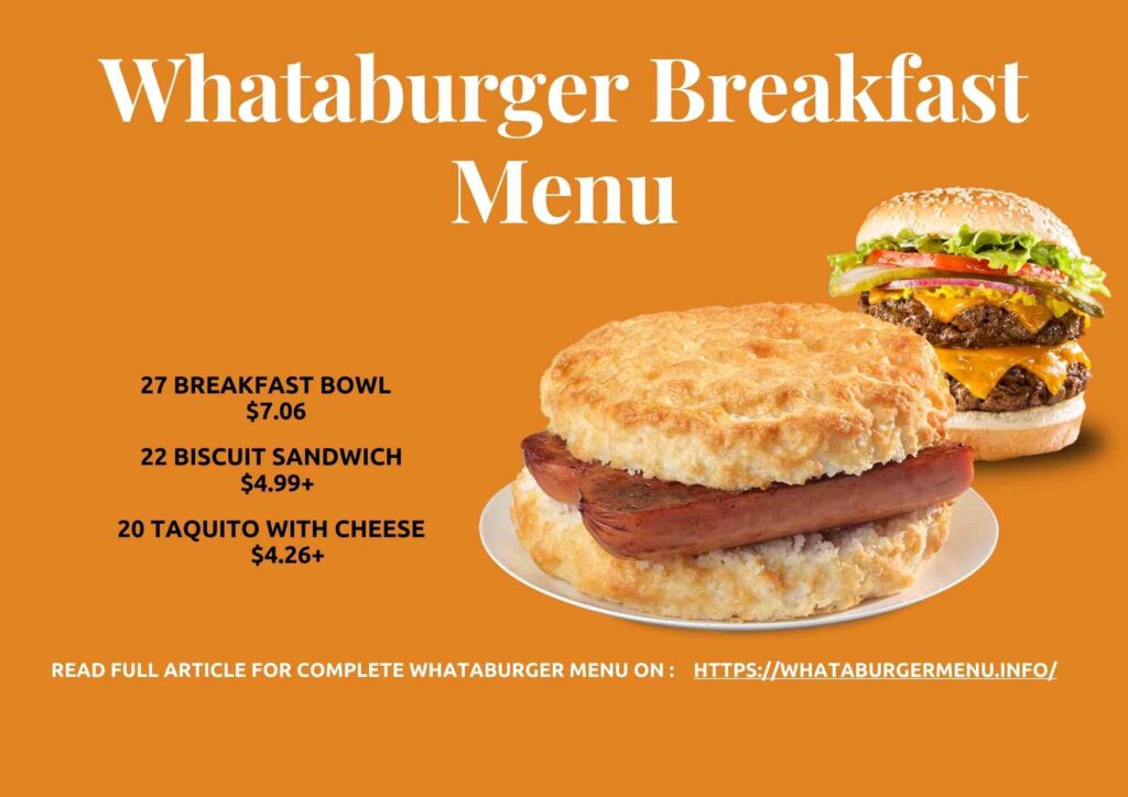 Whataburger Breakfast Menu
